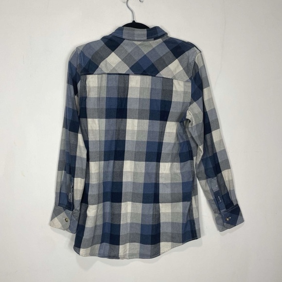 Pladra Casual Blue and Gray Plaid Button Down Shirt T24 - Picture 3 of 6